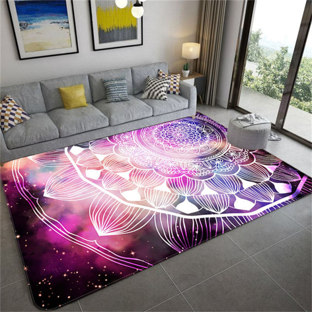 Home Colorful Star Sky Mandala Big Carpet Living