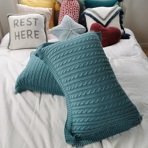 Twist Stripe Knitted Pillow Case