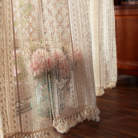 Retro Crochet Hollow Curtain