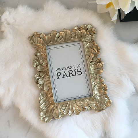 Vintage Leaf Feather Photo Frame