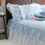 European bule plaid bedspread