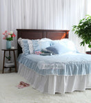 European bule plaid bedspread