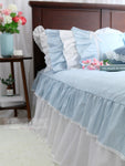 European bule plaid bedspread